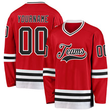 Charger l'image dans la galerie, Custom Red Black-White Hockey Jersey