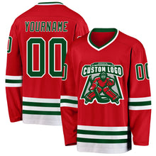 Charger l'image dans la galerie, Custom Red Green-White Hockey Jersey