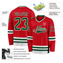 Charger l'image dans la galerie, Custom Red Green-White Hockey Jersey