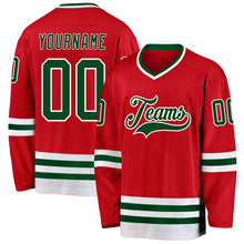Charger l'image dans la galerie, Custom Red Green-White Hockey Jersey