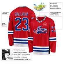Charger l'image dans la galerie, Custom Red Royal-White Hockey Jersey