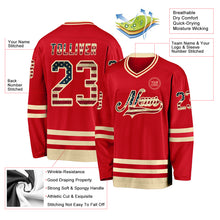 Charger l'image dans la galerie, Custom Red Vintage USA Flag-Cream Hockey Jersey