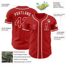 Load image into Gallery viewer, Custom Red White Authentic Baseball Jersey