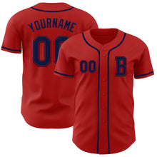 Загрузить изображение в средство просмотра галереи, Custom Red Navy Authentic Baseball Jersey