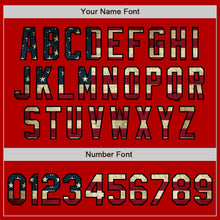 Laden Sie das Bild in den Galerie-Viewer, Custom Red Vintage USA Flag-Black Authentic Baseball Jersey