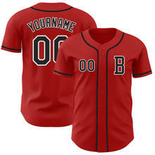 Загрузить изображение в средство просмотра галереи, Custom Red Black-White Authentic Baseball Jersey