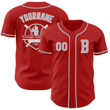 Загрузить изображение в средство просмотра галереи, Custom Red Gray-White Authentic Baseball Jersey