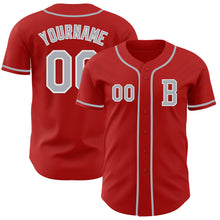 Загрузить изображение в средство просмотра галереи, Custom Red Gray-White Authentic Baseball Jersey