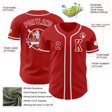 Laden Sie das Bild in den Galerie-Viewer, Custom Red White-Gray Authentic Baseball Jersey