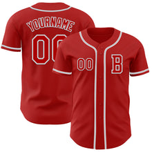 Laden Sie das Bild in den Galerie-Viewer, Custom Red White-Gray Authentic Baseball Jersey