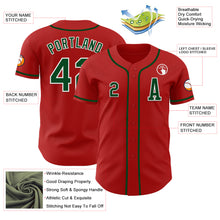 Laden Sie das Bild in den Galerie-Viewer, Custom Red Green-White Authentic Baseball Jersey