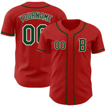 Laden Sie das Bild in den Galerie-Viewer, Custom Red Green-White Authentic Baseball Jersey