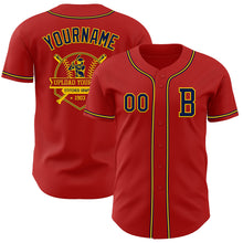 Загрузить изображение в средство просмотра галереи, Custom Red Navy-Yellow Authentic Baseball Jersey