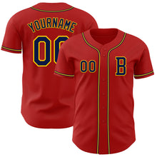 Загрузить изображение в средство просмотра галереи, Custom Red Navy-Yellow Authentic Baseball Jersey