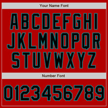 Загрузить изображение в средство просмотра галереи, Custom Red Black-Teal Authentic Baseball Jersey