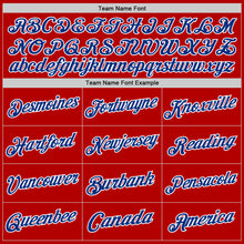 Загрузить изображение в средство просмотра галереи, Custom Red White-Royal Authentic Throwback Basketball Jersey