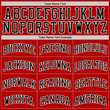 Charger l'image dans la galerie, Custom Red Black-White Authentic Throwback Basketball Jersey