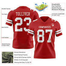 Load image into Gallery viewer, Custom Red White Authentic Football Jersey