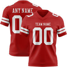 Load image into Gallery viewer, Custom Red White Authentic Football Jersey