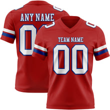 Load image into Gallery viewer, Custom Red White-Royal Authentic Football Jersey