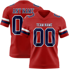 Load image into Gallery viewer, Custom Red Navy-White Authentic Football Jersey