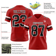 Load image into Gallery viewer, Custom Red Black-White Authentic Football Jersey