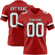 Load image into Gallery viewer, Custom Red White-Black Authentic Football Jersey