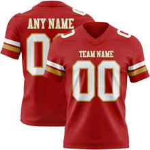 Load image into Gallery viewer, Custom Red White-Old Gold Authentic Football Jersey