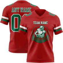 Load image into Gallery viewer, Custom Red Kelly Green-White Authentic Football Jersey
