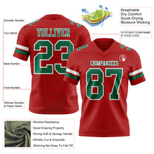 Load image into Gallery viewer, Custom Red Kelly Green-White Authentic Football Jersey