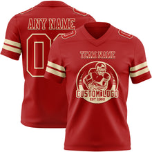 Load image into Gallery viewer, Custom Red Cream Authentic Football Jersey