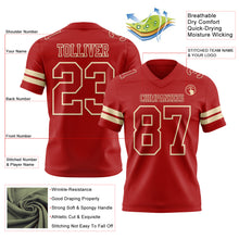 Load image into Gallery viewer, Custom Red Cream Authentic Football Jersey