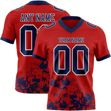 Загрузить изображение в средство просмотра галереи, Custom Red Navy-White 3D Pattern Splash Authentic Football Jersey