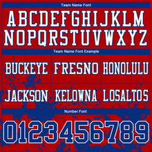 Загрузить изображение в средство просмотра галереи, Custom Red Royal-White 3D Pattern Splash Authentic Football Jersey