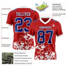 Загрузить изображение в средство просмотра галереи, Custom Red Royal-White 3D Pattern Splash Authentic Football Jersey