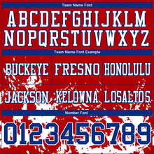 Загрузить изображение в средство просмотра галереи, Custom Red Royal-White 3D Pattern Splash Authentic Football Jersey