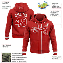 Laden Sie das Bild in den Galerie-Viewer, Custom Stitched Red White Baseball Pullover Sweatshirt Hoodie