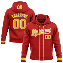 Загрузить изображение в средство просмотра галереи, Custom Stitched Red Yellow-White Baseball Pullover Sweatshirt Hoodie