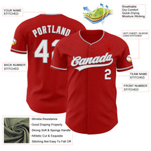 Загрузить изображение в средство просмотра галереи, Custom Red White-Gray Authentic Baseball Jersey