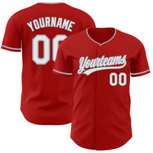 Загрузить изображение в средство просмотра галереи, Custom Red White-Gray Authentic Baseball Jersey