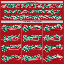 Load image into Gallery viewer, Custom Red Kelly Green-White Authentic Baseball Jersey