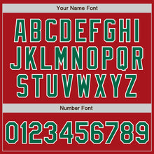 Load image into Gallery viewer, Custom Red Kelly Green-White Authentic Baseball Jersey