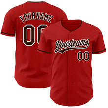 Load image into Gallery viewer, Custom Red Brown-White Authentic Baseball Jersey