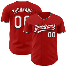 Charger l'image dans la galerie, Custom Red White-Black Authentic Baseball Jersey