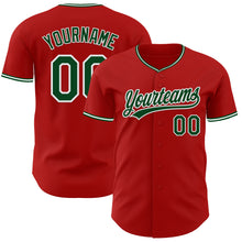 Laden Sie das Bild in den Galerie-Viewer, Custom Red Green-White Authentic Baseball Jersey