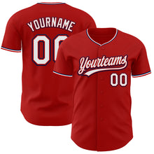 Charger l'image dans la galerie, Custom Red White-Navy Authentic Baseball Jersey