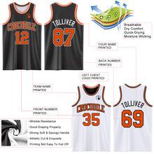 Laden Sie das Bild in den Galerie-Viewer, Custom Reversible Black Orange-White Double Side Sublimation Basketball Suit Jersey