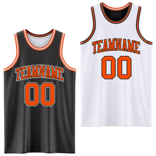 Laden Sie das Bild in den Galerie-Viewer, Custom Reversible Black Orange-White Double Side Sublimation Basketball Suit Jersey