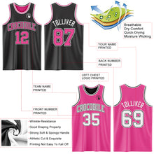 Laden Sie das Bild in den Galerie-Viewer, Custom Reversible Black Pink-White Double Side Sublimation Basketball Suit Jersey