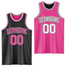 Laden Sie das Bild in den Galerie-Viewer, Custom Reversible Black Pink-White Double Side Sublimation Basketball Suit Jersey